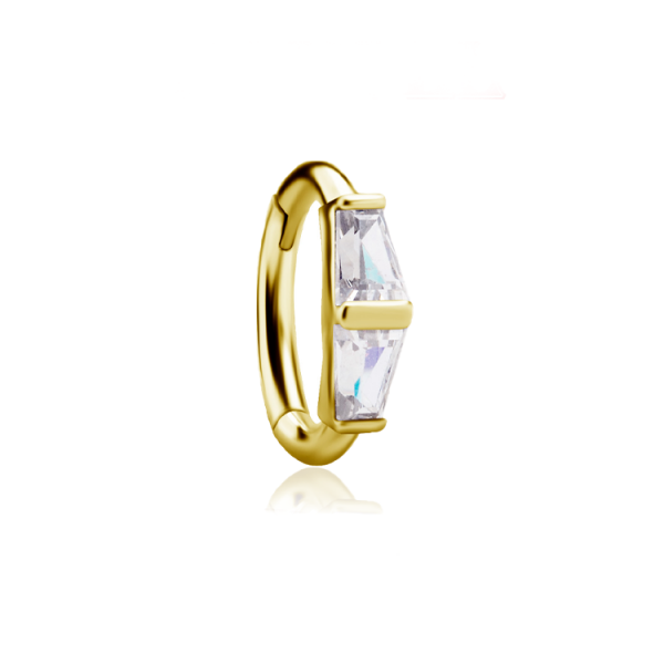 CoCr NF – Rook Segmentring Clicker oval mit eingefassten Premium-Zirkonia & PVD-Beschichtung 