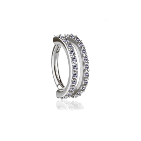 CoCr NF – Rook Segmentring Clicker oval mit eingefassten Premium-Zirkonia