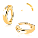 Chirurgenstahl 316L – Rook Segmentring Clicker oval mit eingefassten Premium-Zirkonia & PVD-Beschichtung 