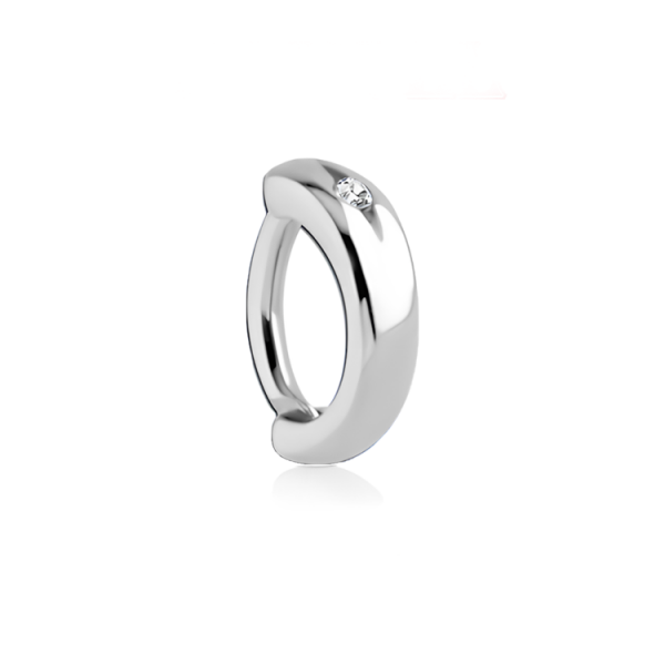 Chirurgenstahl 316L – Rook Segmentring Clicker oval mit eingefassten Premium-Zirkonia