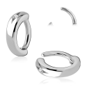 Chirurgenstahl 316L – Rook Segmentring Clicker oval mit eingefassten Premium-Zirkonia