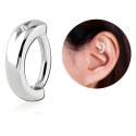Chirurgenstahl 316L – Rook Segmentring Clicker oval mit eingefassten Premium-Zirkonia