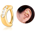 Chirurgenstahl 316L – Rook Segmentring Clicker oval mit eingefassten Premium-Zirkonia & PVD-Beschichtung 