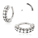 Chirurgenstahl 316L – Rook Segmentring Clicker oval mit eingefassten Premium-Zirkonia