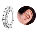 Chirurgenstahl 316L – Rook Segmentring Clicker oval mit eingefassten Premium-Zirkonia