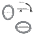Chirurgenstahl 316L – Rook Segmentring Clicker oval mit eingefassten Zirkonia & PVD-Beschichtung 