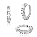 Chirurgenstahl 316L – Rook Segmentring Clicker oval mit eingefassten Zirkonia
