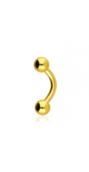 Chirurgenstahl 316L - Banane mit Schraubkugeln & PVD-Beschichtung 