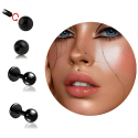 Chirurgenstahl 316L - Micro Labret ohne Schraubkugeln und PVD-Beschichtung (Schwarz)