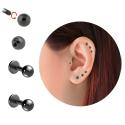 Chirurgenstahl 316L - Micro Labret ohne Schraubkugeln und PVD-Beschichtung (Schwarz)