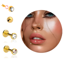 Chirurgenstahl 316L – Micro Labret mit Premium-Kristall und PVD-Beschichtung