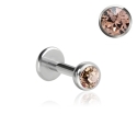 Chirurgenstahl 316L – Micro Labret mit Premium-Kristall und PVD-Beschichtung