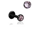 Chirurgenstahl 316L – Micro Labret mit Premium-Kristall und PVD-Beschichtung