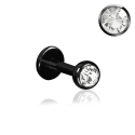 Chirurgenstahl 316L – Micro Labret mit Premium-Kristall und PVD-Beschichtung