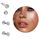 Chirurgenstahl 316L - Micro Labret mit Epoxy-Kugeln
