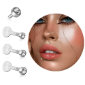 Bioplast Labret mit Plug-in-System & Titan-G23-Aufsatz mit flachem Kristall