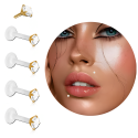 Bioplast - Micro Labret mit Plug-in-System & Chirurgenstahl -Aufsatz mit Zirkonia & PVD-Beschichtung 