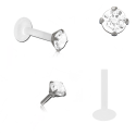 Bioplast - Micro-Labret mit Plug-in-System & Chirurgenstahl -Aufsatz mit Zirkonia 