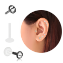 Bioplast – Micro Labret mit Plug-in-System & Chirurgenstahl-Aufsatz mit Kristall & PVD-Beschichtung 