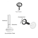 Bioplast – Micro Labret mit Plug-in-System & Chirurgenstahl-Aufsatz mit Kristall & PVD-Beschichtung 
