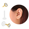Bioplast – Micro Labret mit Plug-in-System & Chirurgenstahl-Aufsatz mit Kristall und PVD-Beschichtung 
