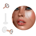 Bioplast – Micro Labret mit Plug-in-System & Chirurgenstahl-Aufsatz mit Kristall & PVD-Beschichtung 