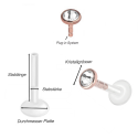 Bioplast – Micro Labret mit Plug-in-System & Chirurgenstahl-Aufsatz mit Kristall & PVD-Beschichtung 