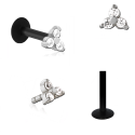 Bioplast - Micro-Labret mit Plug-in-System & Chirurgenstahl -Aufsatz mit Zirkonia