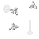 Bioplast - Micro Labret mit Plug-in-System & Chirurgenstahl -Aufsatz mit Zirkonia 