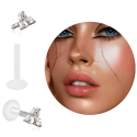 Bioplast - Micro Labret mit Plug-in-System & Chirurgenstahl -Aufsatz mit Zirkonia 