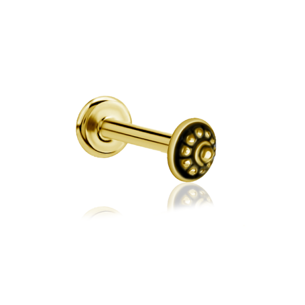 Chirurgenstahl 316L – Micro-Labret mit Innengewinde & PVD-Beschichtung