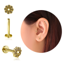 Chirurgenstahl 316L – Micro-Labret mit Innengewinde & PVD-Beschichtung