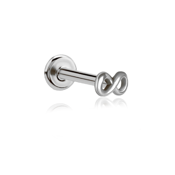 Chirurgenstahl 316L – Micro Labret mit Innengewinde & Infinity-Motiv
