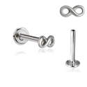 Chirurgenstahl 316L – Micro Labret mit Innengewinde & Infinity-Motiv