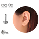 Chirurgenstahl 316L – Micro Labret mit Innengewinde & Infinity-Motiv