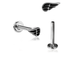 Chirurgenstahl 316L – Micro-Labret mit Innengewinde & & Stahlflügel-Motiv