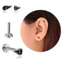 Chirurgenstahl 316L – Micro-Labret mit Innengewinde & & Stahlflügel-Motiv