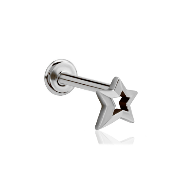 Chirurgenstahl 316L – Micro Labret mit Innengewinde & Star-Motiv