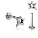Chirurgenstahl 316L – Micro Labret mit Innengewinde & Star-Motiv
