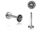 Chirurgenstahl 316L – Micro-Labret mit Innengewinde, Retro-Motiv