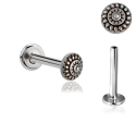 Chirurgenstahl 316L – Micro-Labret mit Innengewinde, Tribal-Motiv