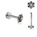 Chirurgenstahl 316L – Micro-Labret mit Innengewinde & orientalischem-Motiv