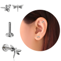 Chirurgenstahl 316L – Micro Labret mit Innengewinde  Libelle-Motiv