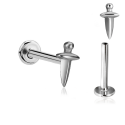 Chirurgenstahl 316L – Micro Labret mit Innengewinde & Dagger-Motiv