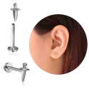 Chirurgenstahl 316L – Micro Labret mit Innengewinde & Dagger-Motiv