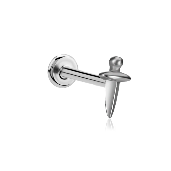 Chirurgenstahl 316L – Micro Labret mit Innengewinde & Dagger-Motiv