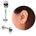 Chirurgenstahl 316L – Micro-Labret mit Innengewinde & Totenkopf-Motiv