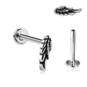 Chirurgenstahl 316L – Micro Labret mit Innengewinde & Flügel-Motiv