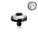 Titan G23 - Schraubdisc mit Aussengewinde mit Premium Kristall & PVD-Beschichtung 