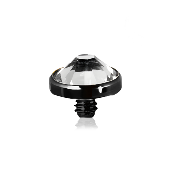 Titan G23 - Schraubdisc mit Aussengewinde mit Premium Kristall & PVD-Beschichtung 